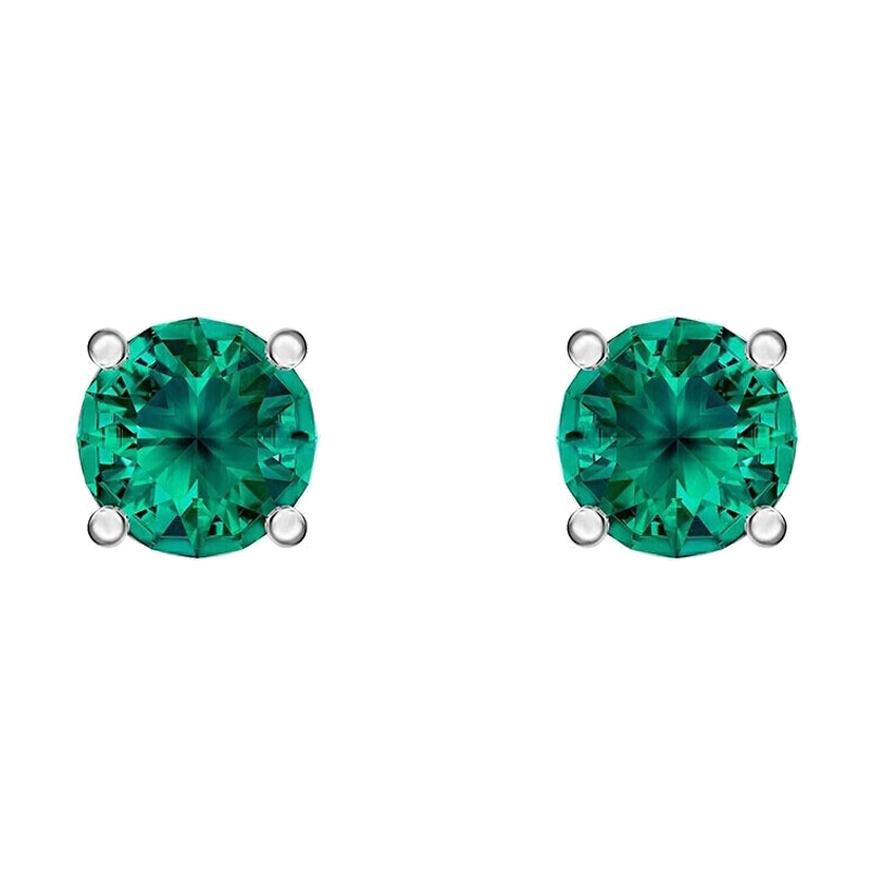 施华洛世奇浪漫简约绿耳饰