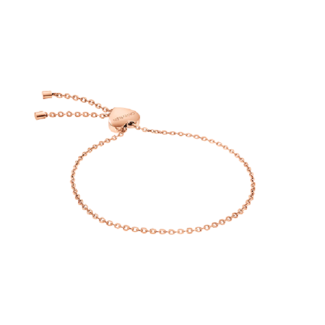 CK 玫瑰金色心形可调节扣手链