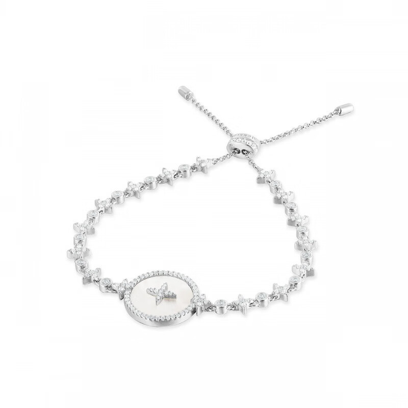 APM 星星珍珠贝母银手链