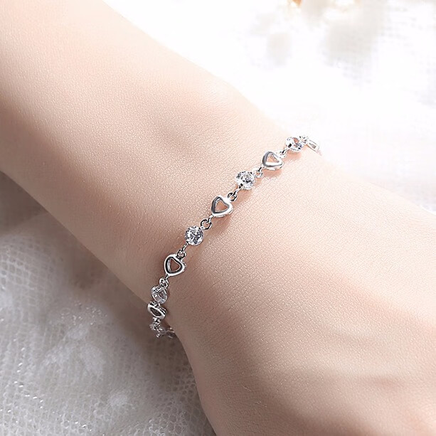 唯一 锆钻爱心手链