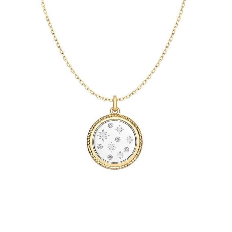 何方珠宝 许愿币撞色 项链