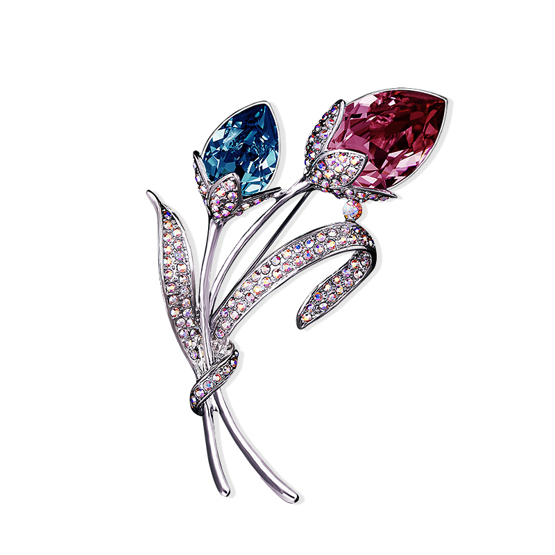 唐后 花朵水晶 胸针