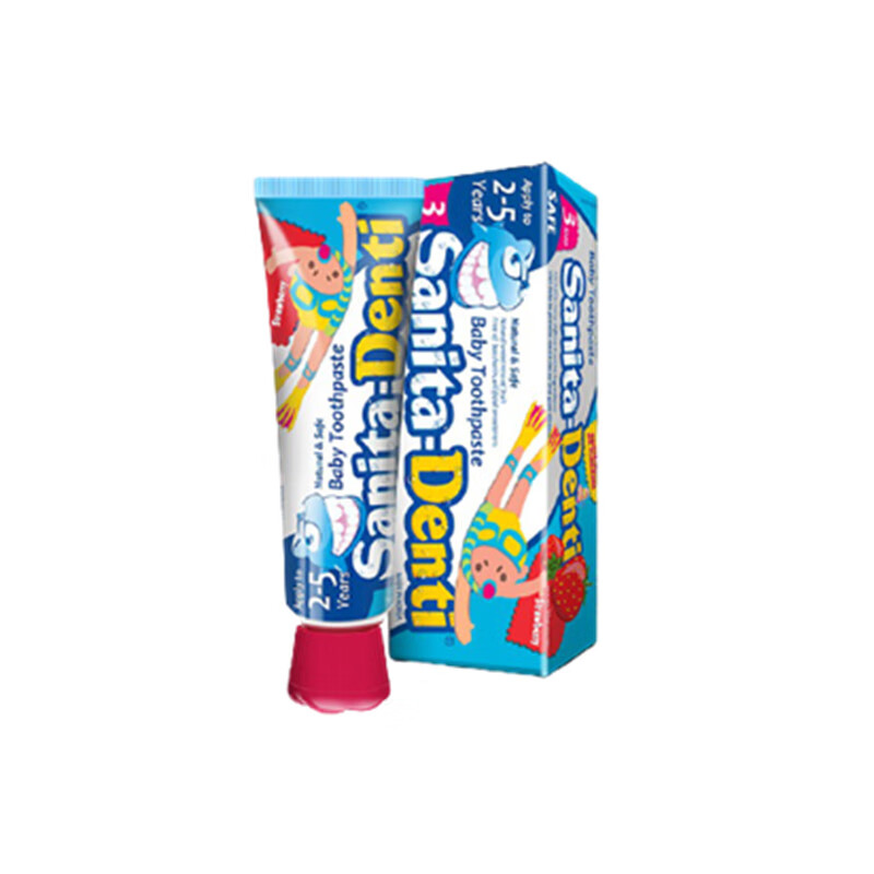 莎卡 韩国进口草莓味婴幼儿牙膏