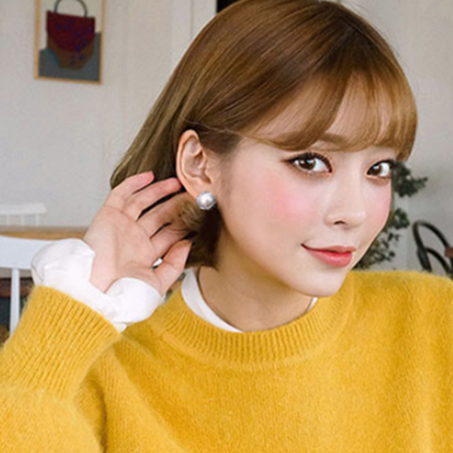 蕉夏 珍珠白金耳饰