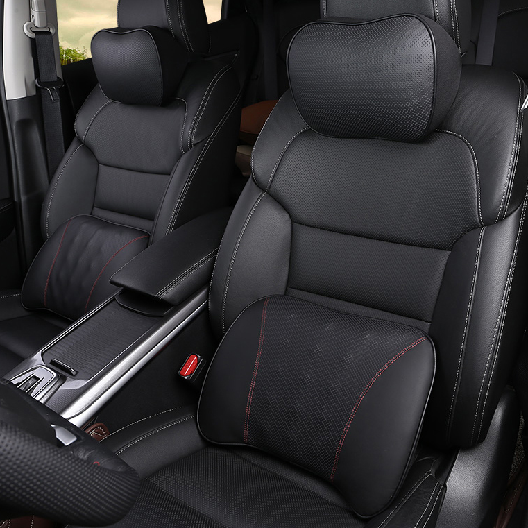 舒迈 真皮记忆棉头枕腰靠