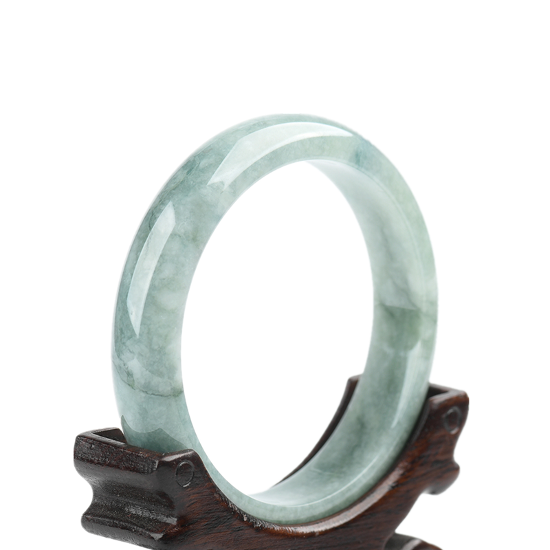 凤禧满绿色糯种玉石翡翠手镯