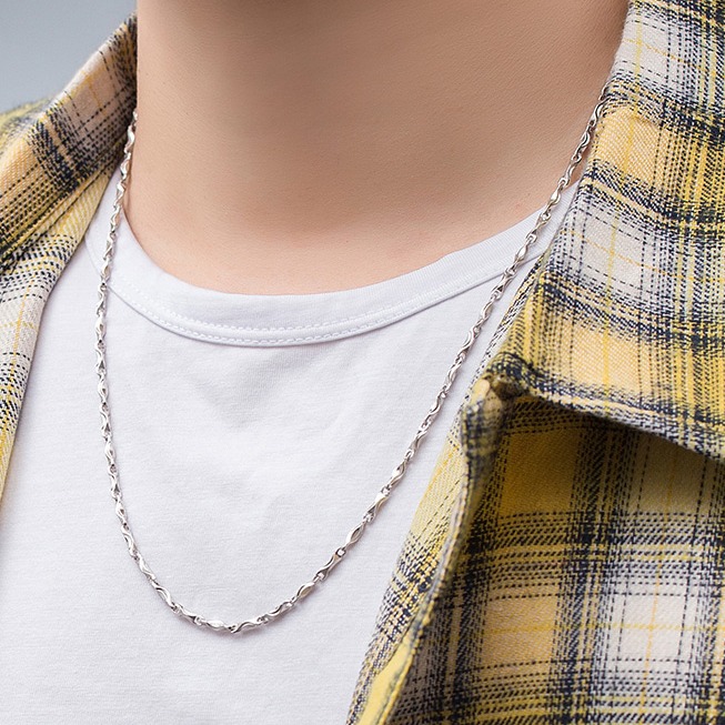 唯一 时尚简约情侣银项链