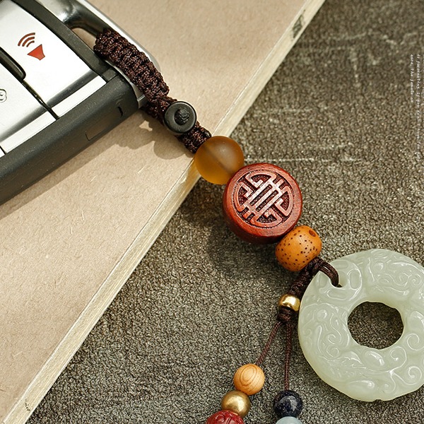 梵心 天然和田玉汽车钥匙扣