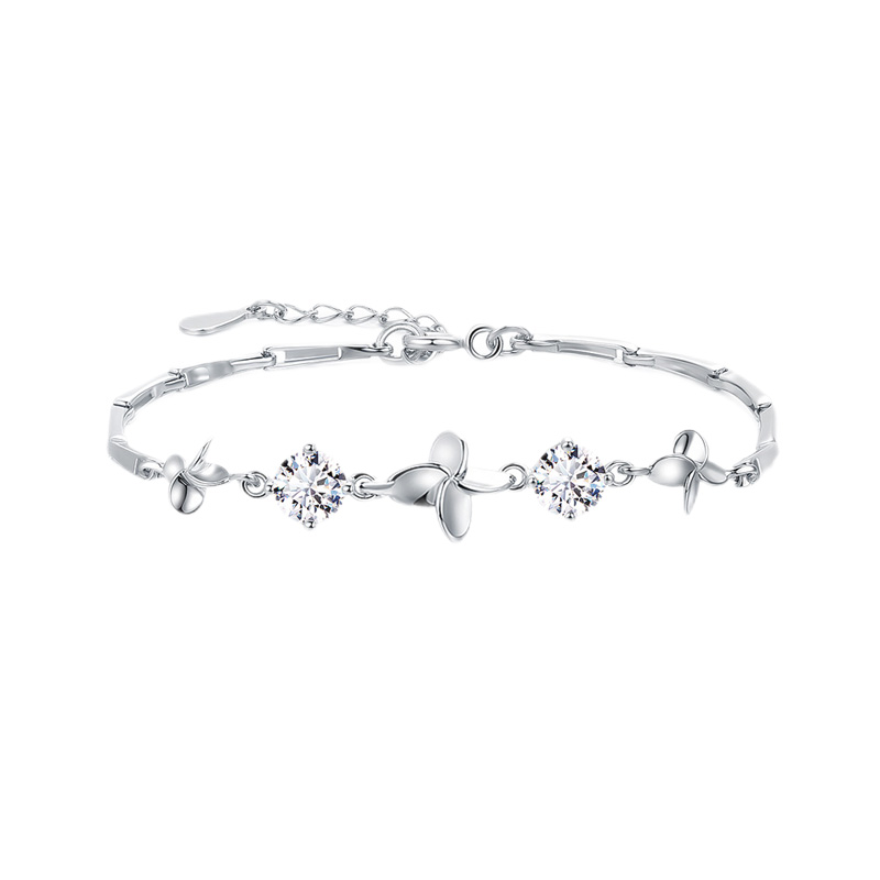 筑梦银 奢华四叶草 手链