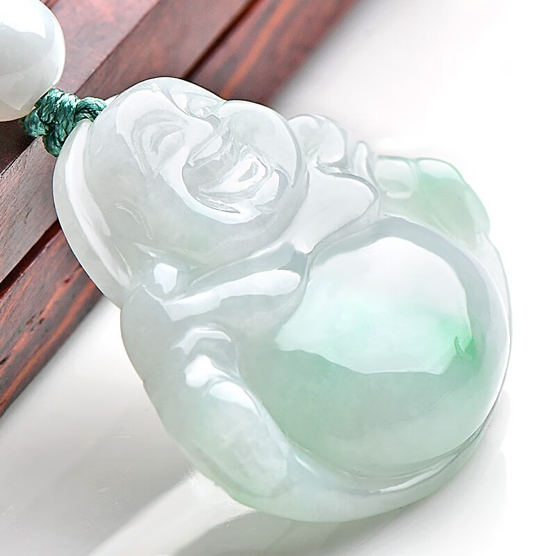 可玉可求 飘花弥勒佛翡翠吊坠