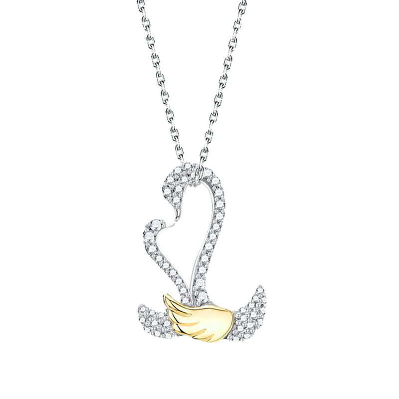 Mymiss 银镀铂金天鹅项链
