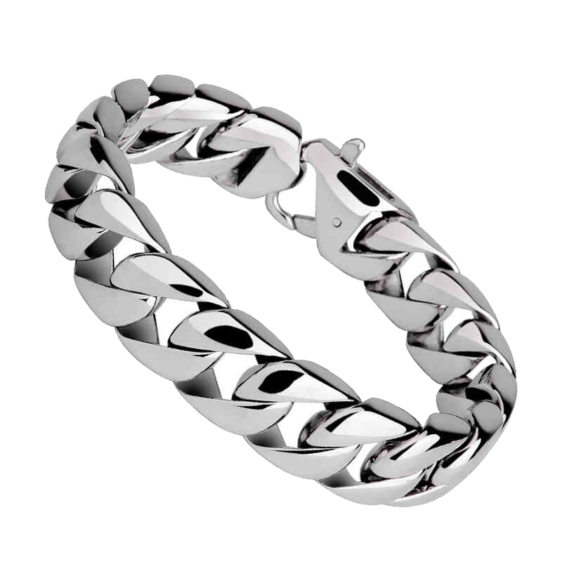 飒雅 银色钛钢手链