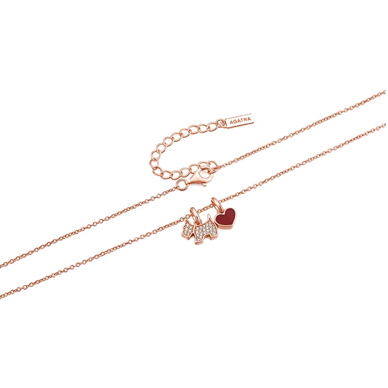 AGATHA 爱心小狗项链