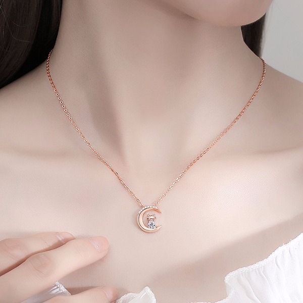 圣雅罗 星月小金狗项链