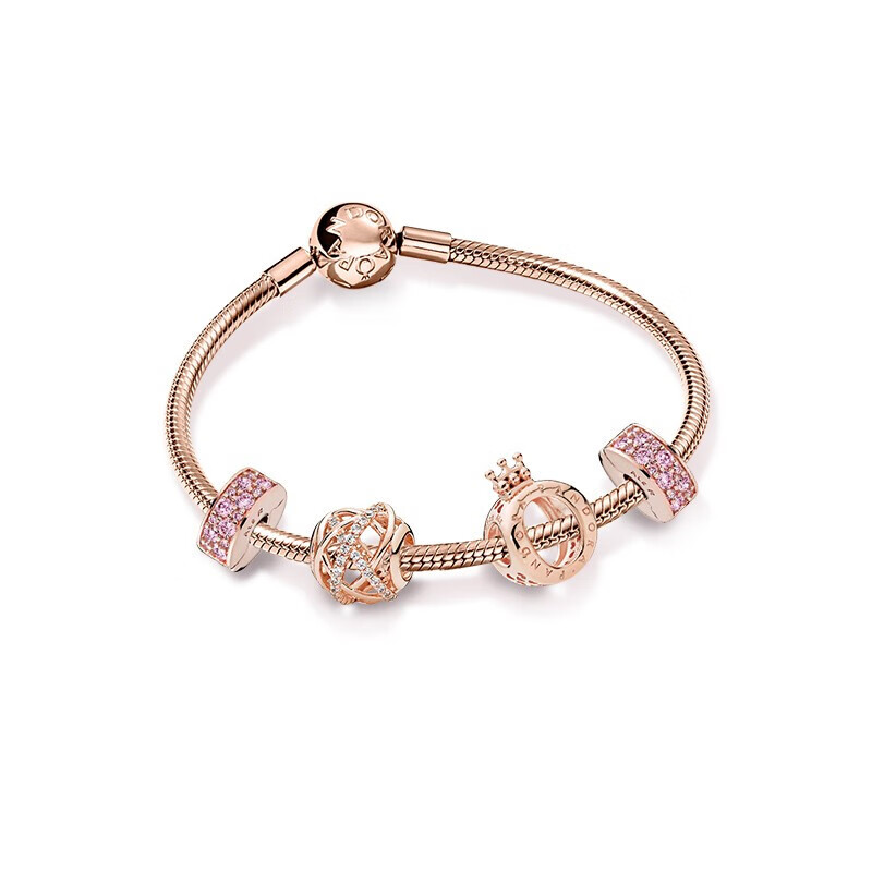 潘多拉 玫瑰金皇冠手链