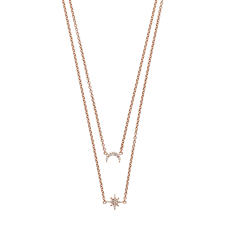 阿玛尼 镶钻星月 项链