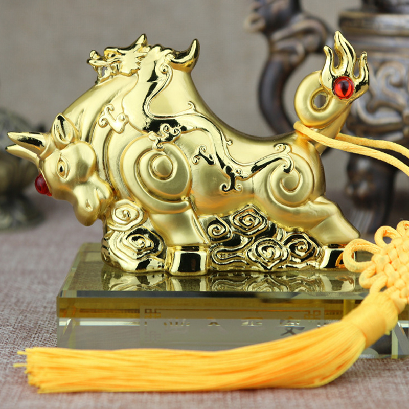 三秋 合金龙牛 汽车摆件
