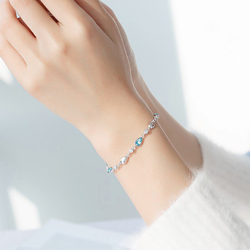 缔晶 爱心蓝色森系闪耀手链