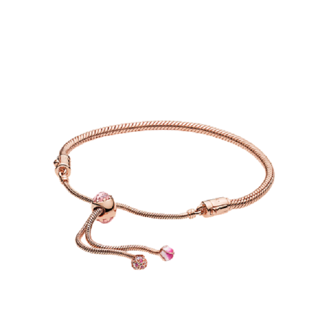 潘多拉 玫瑰金色漫漫桃花手链