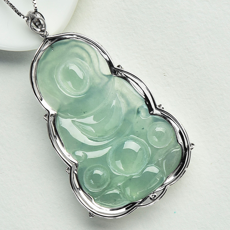 玉萌色 冰润清爽翡翠吊坠