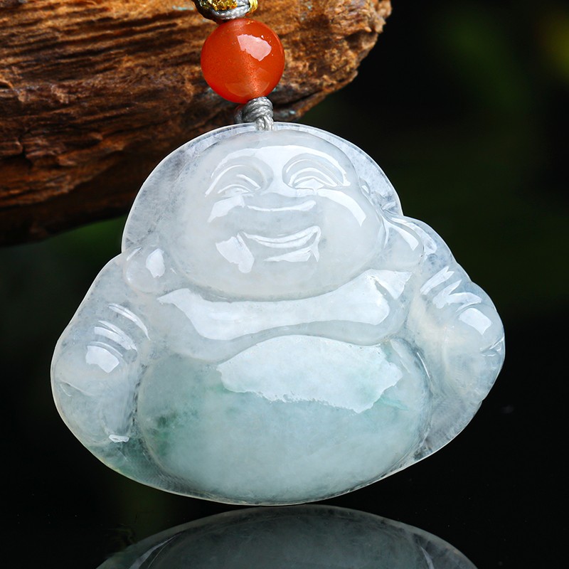 珍唯伊 飘花佛公翡翠吊坠