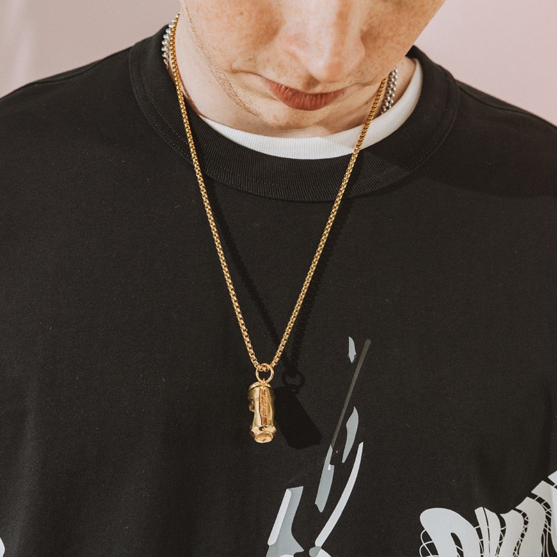 古由卡 金色易拉罐吊坠项链