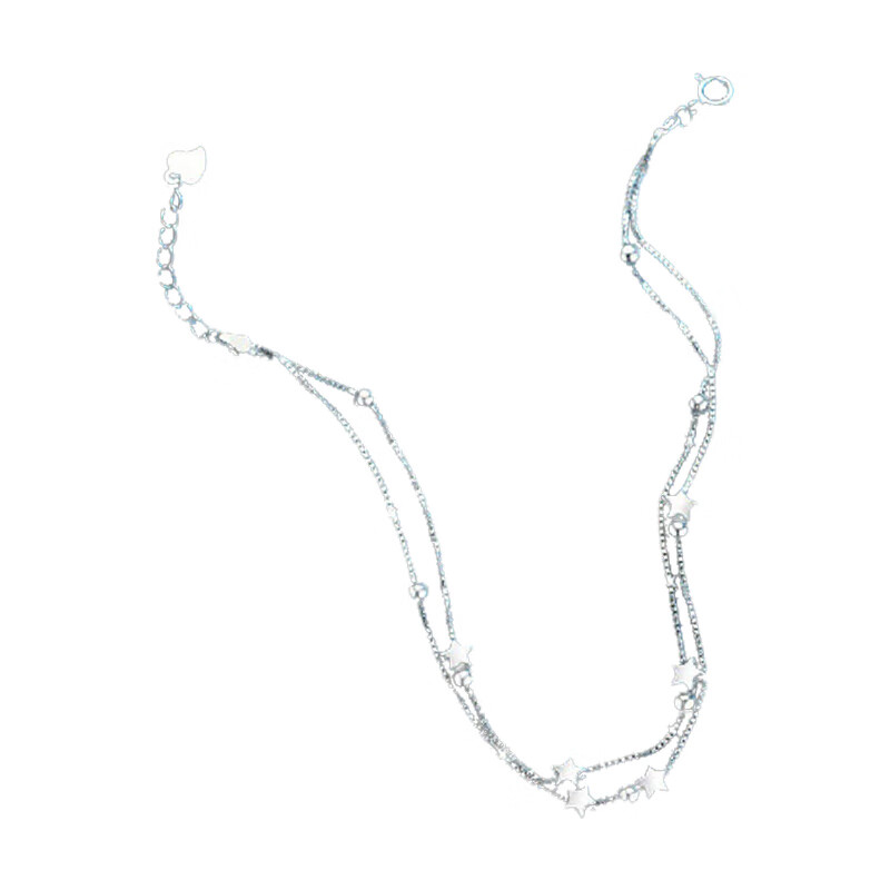 花影星星足银手链