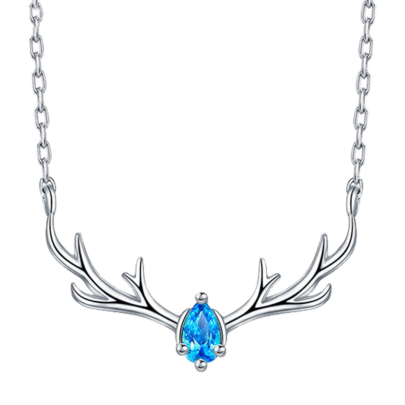 卡蒂罗鹿角纯银项链