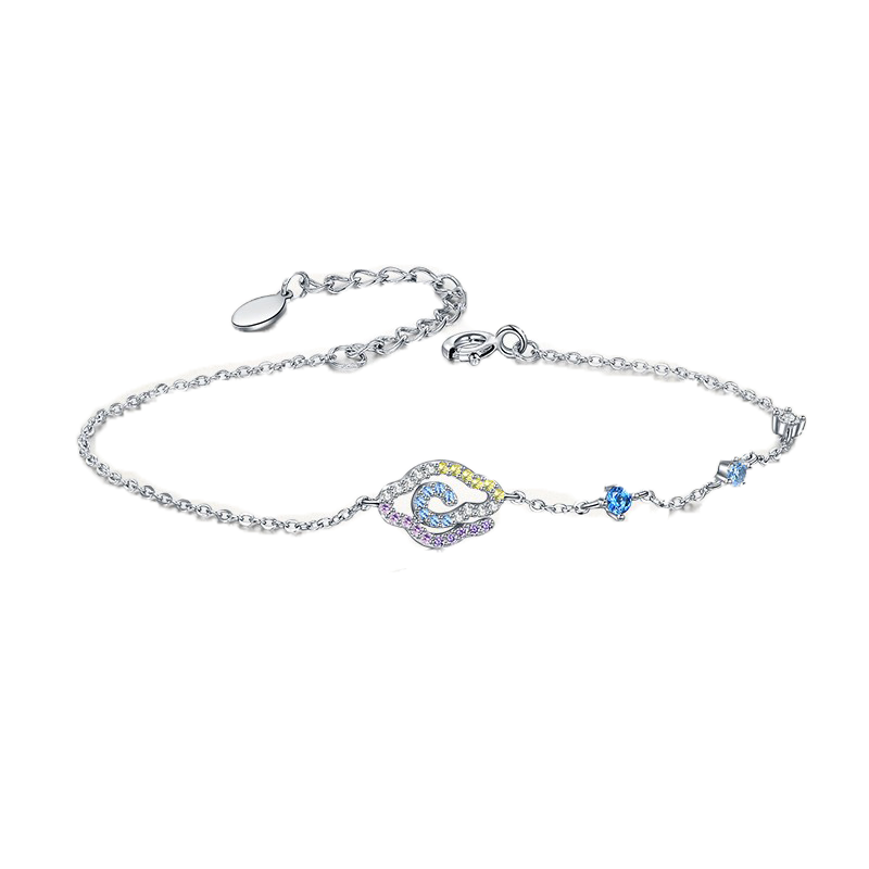 卡蒂罗 纯银七彩祥云 手链