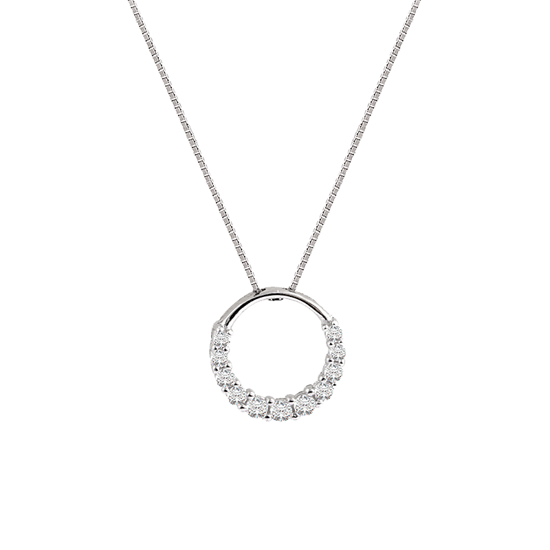 YYEU 925银光环项链