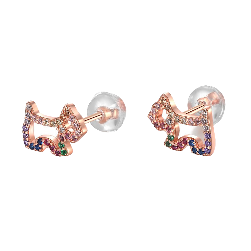 AGATHA 彩虹色小狗耳饰