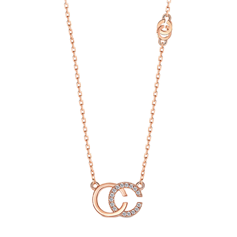 T400双C字母银项链