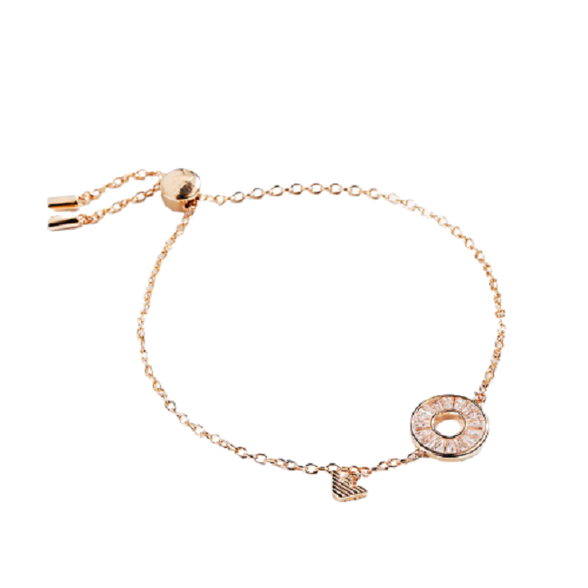 阿玛尼 时尚玫瑰金镶钻手链