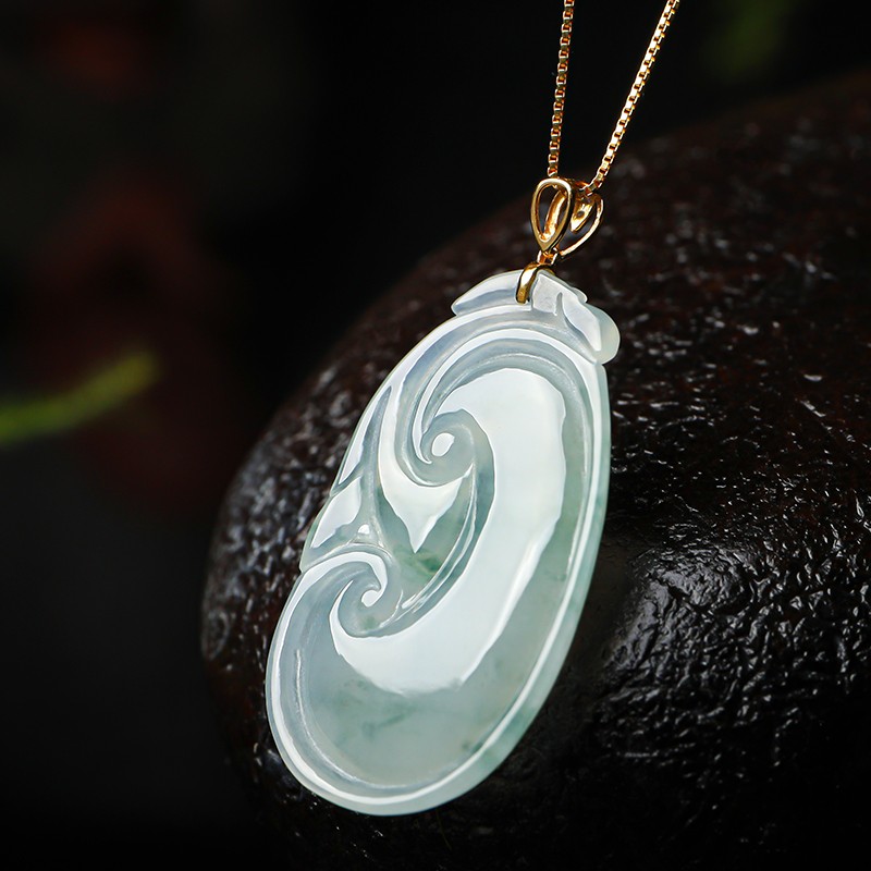 印象眸 18K金镶翡翠吊坠