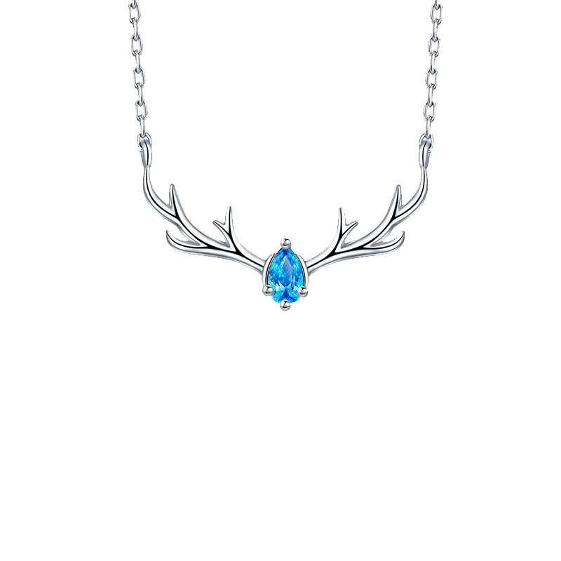 卡蒂罗 蓝色鹿角项链