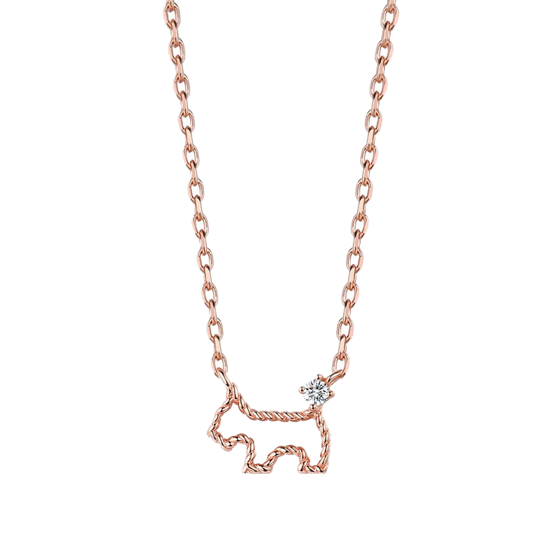 瑷嘉莎 镂空小狗项链