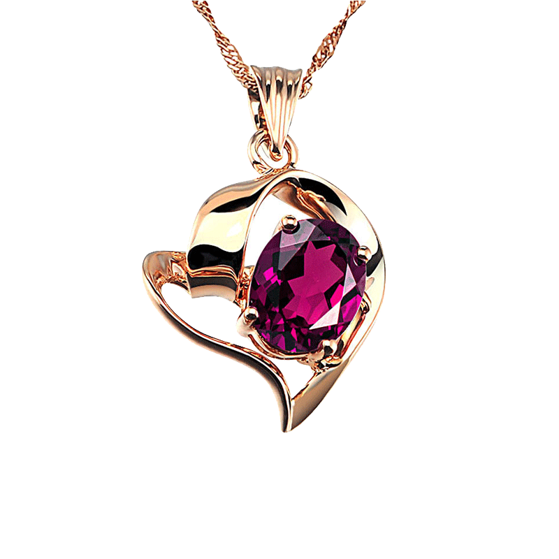 JOLEE 石榴石玫瑰金项链