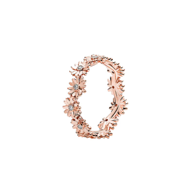 潘多拉 玫瑰金色雏菊花冠戒指