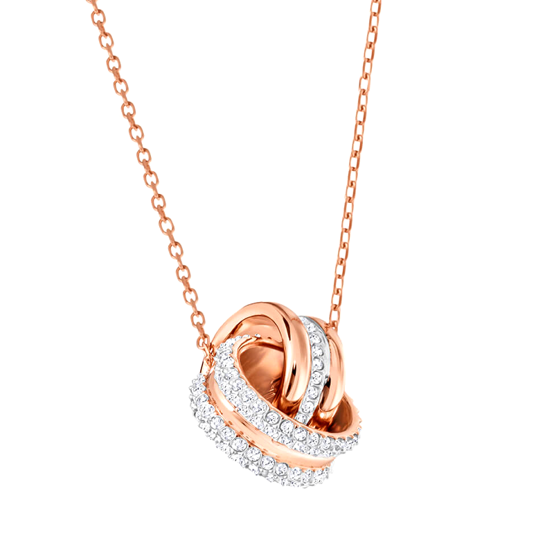施华洛世奇 玫瑰金色环扣项链