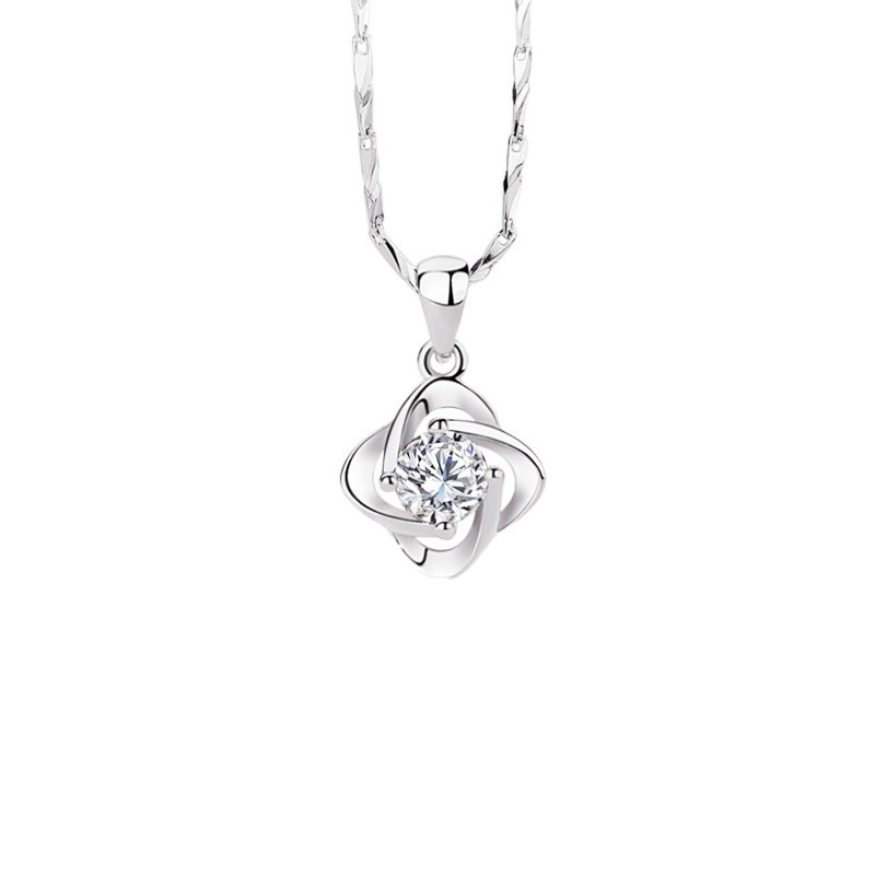 唯一 四叶草锆石 项链