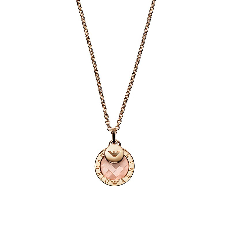 阿玛尼 圆形粉贝母项链