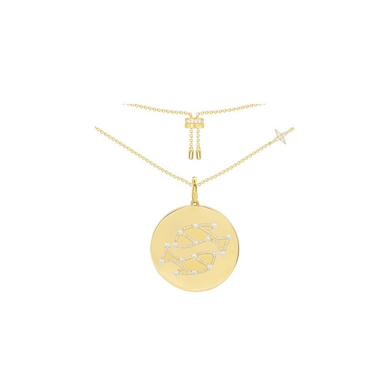 APM金黄色十二星座项链