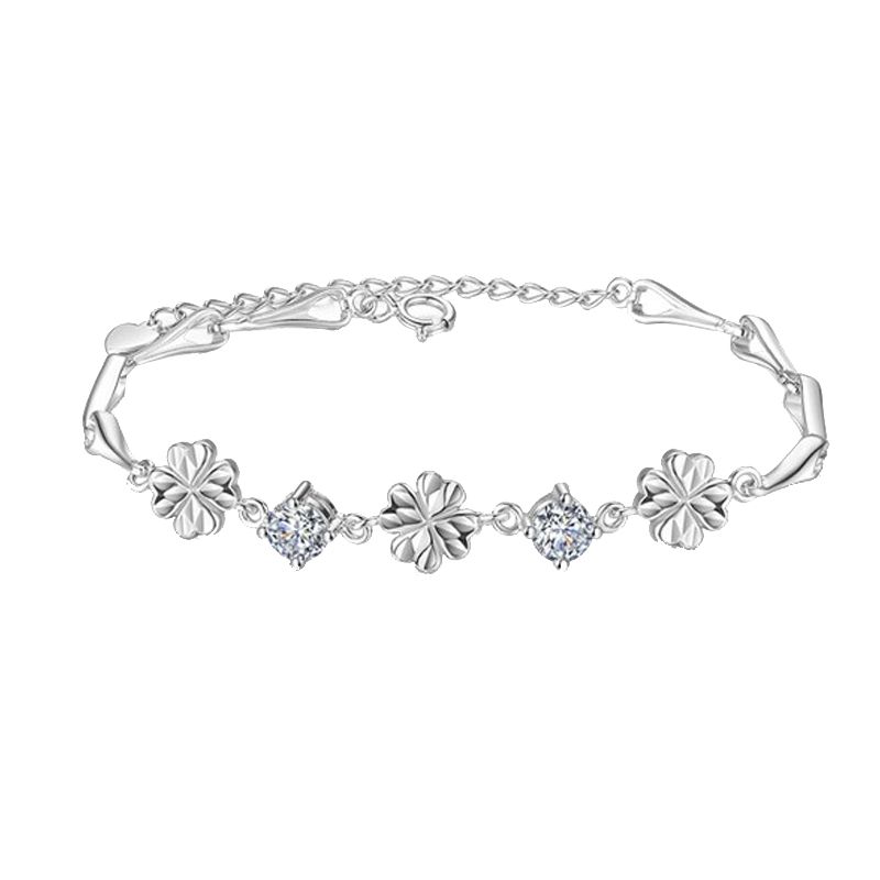 银千惠 四叶草纯银手链