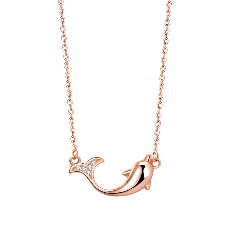 奢蒂 纯银海豚项链