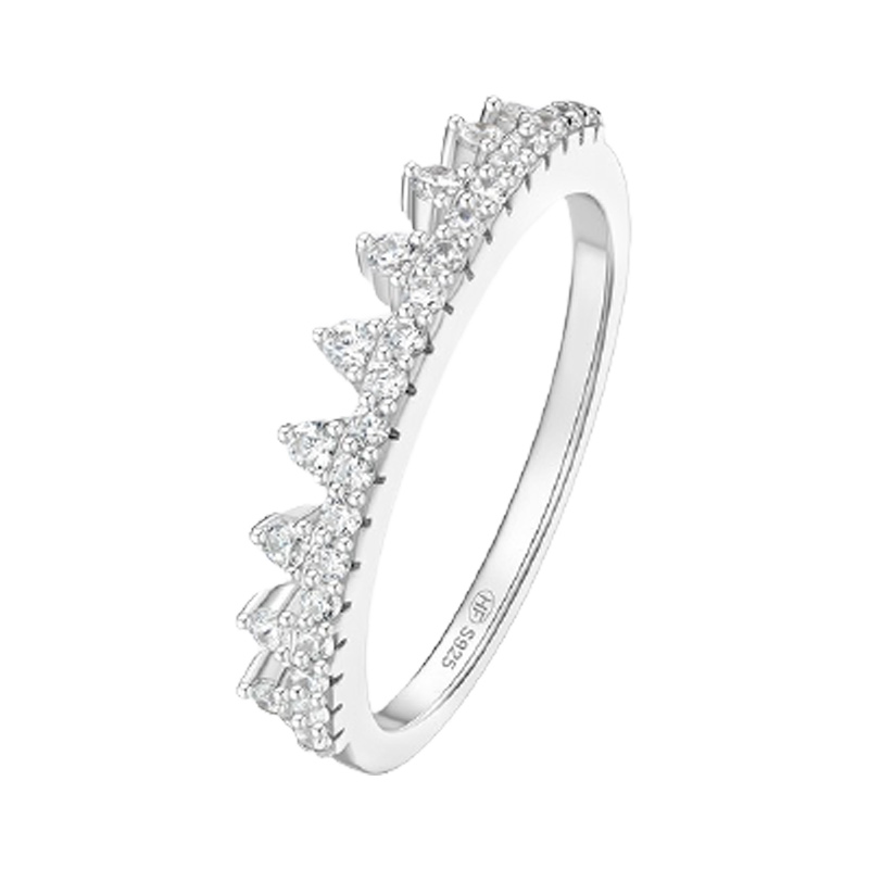 何方珠宝简约裙摆戒指