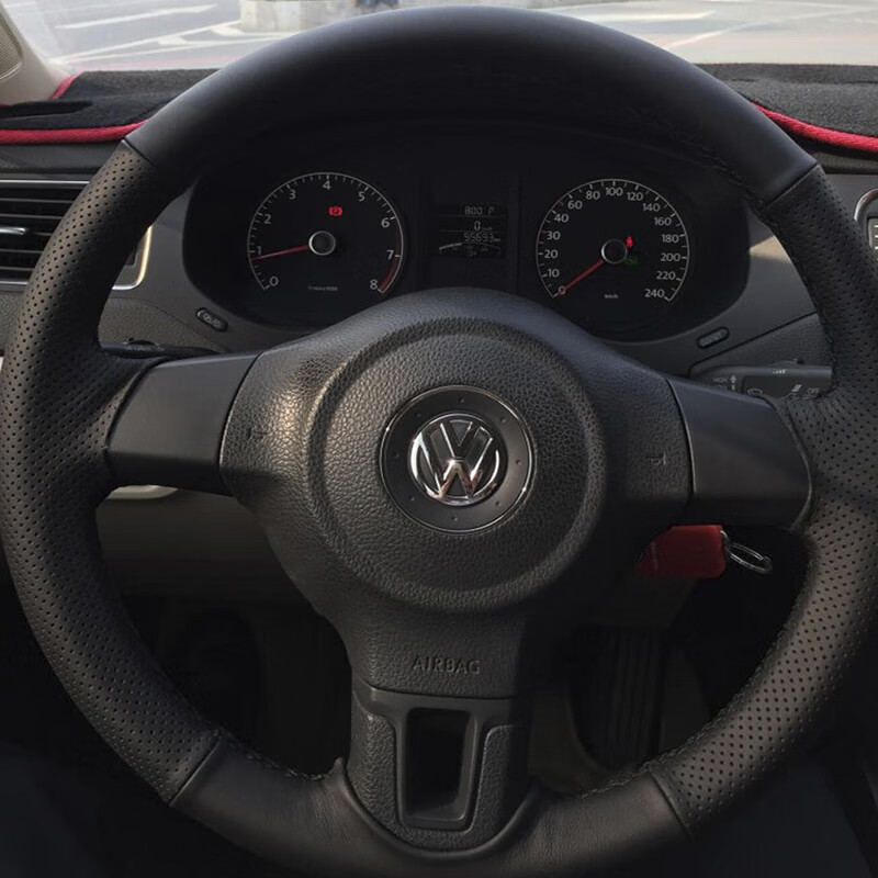 雨莱尔 手缝真皮朗逸方向盘套