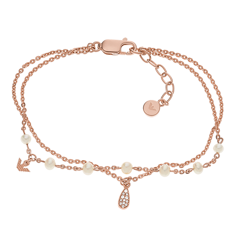 阿玛尼 镶钻珍珠 手链