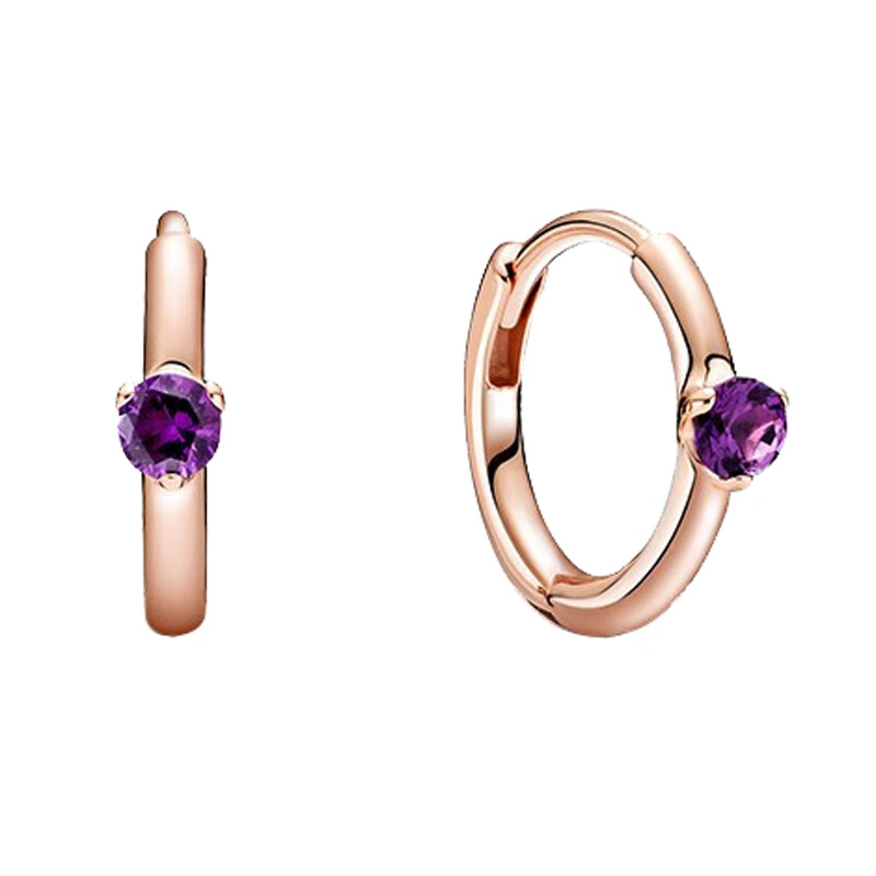 潘多拉 紫石弧圈 耳饰