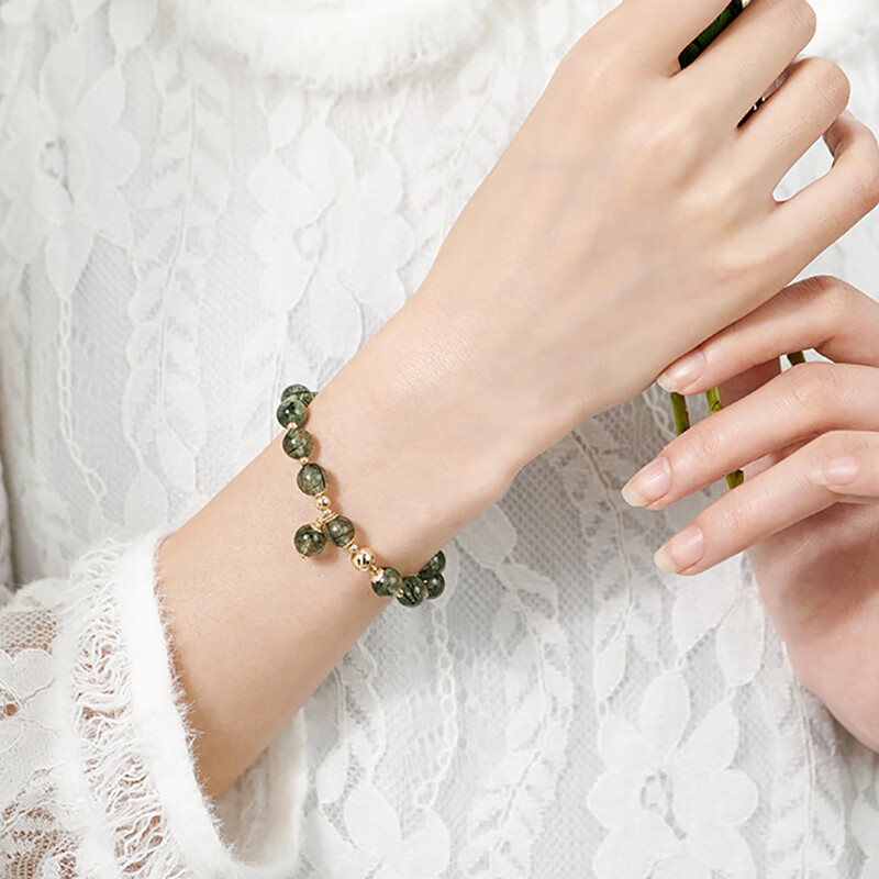 topgirL 招财绿发晶手链