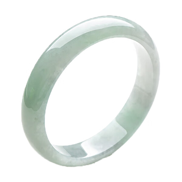 可玉可求 淡绿色飘花翡翠手镯